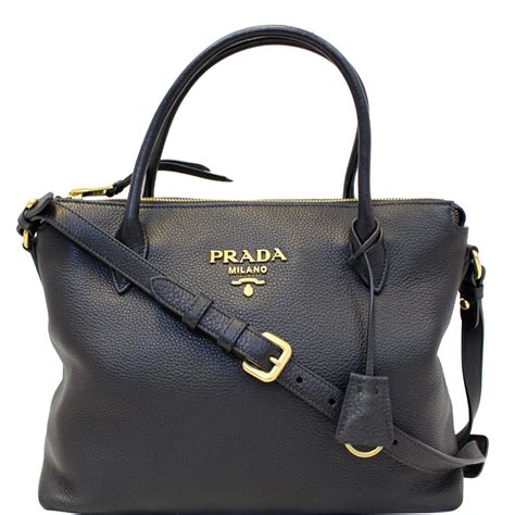 prada tote black leather